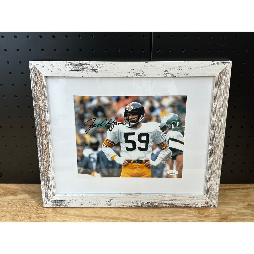 Autographed Jack Ham Framed Picture 8x10 Pittsburgh Steelers JSA COA